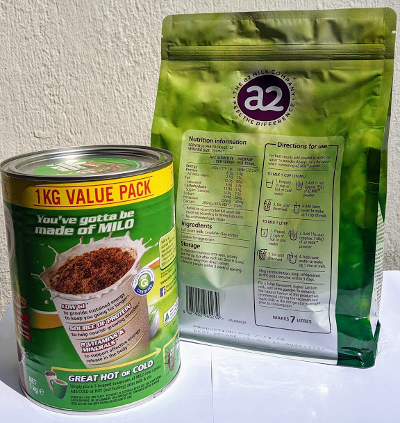 Combo Sữa Bột A2 Nguyên Kem (1kg) và Milo Úc (1kg)