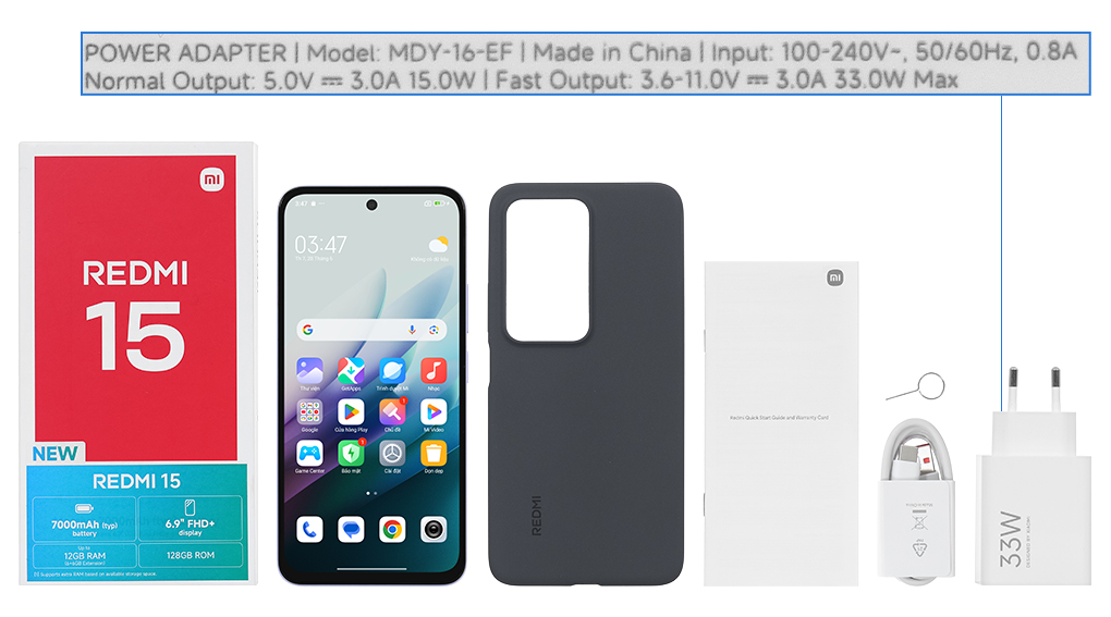 Điện thoại Xiaomi Redmi 15 8GB/128GB - Hàng Chính Hãng