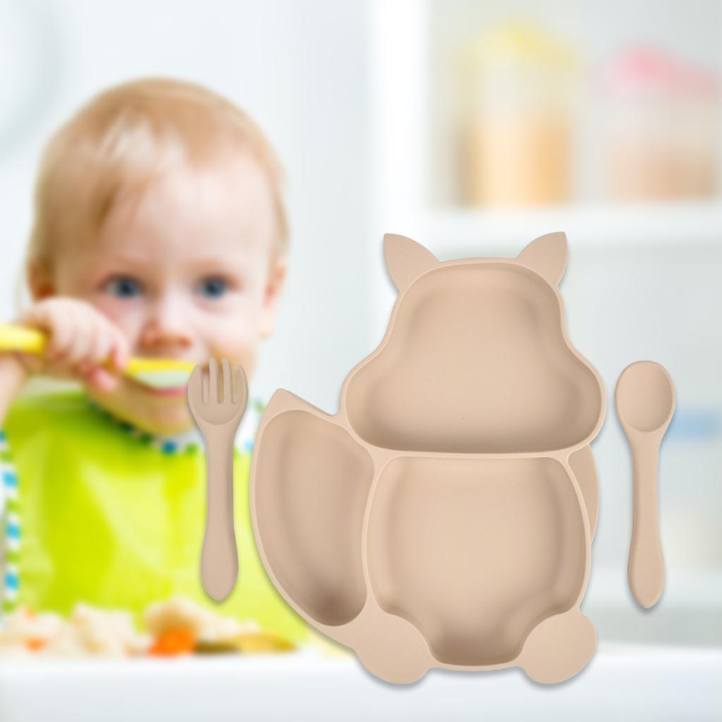 Suction Plates for Babies Toddlers Kids Infant - 100% Silicone, Plates Stay Put with Suction Feature, Divided Design, Microwave, Dishwasher Friendly