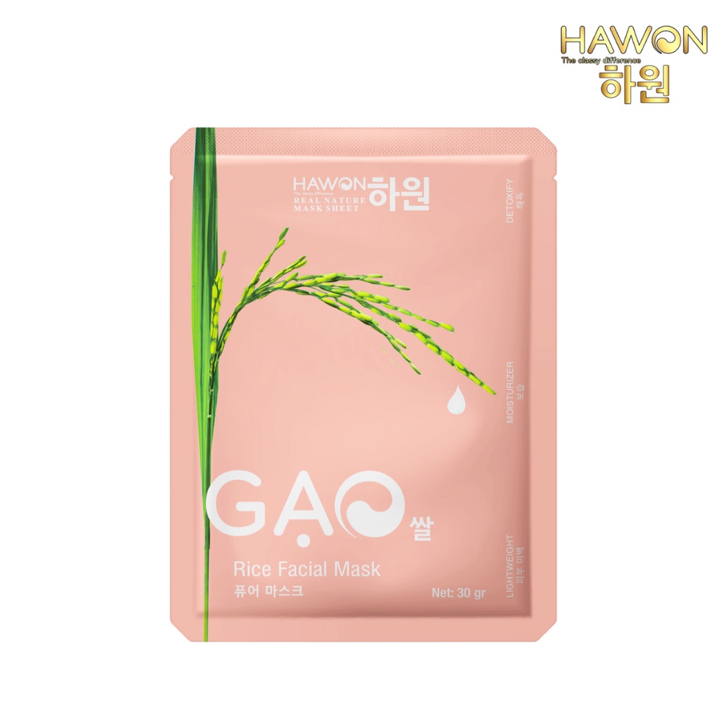 Mặt Nạ Gạo Tinh Khiết Dưỡng Trắng Thải Độc Cho Làn Da Căng Mọng HAWON - 30g