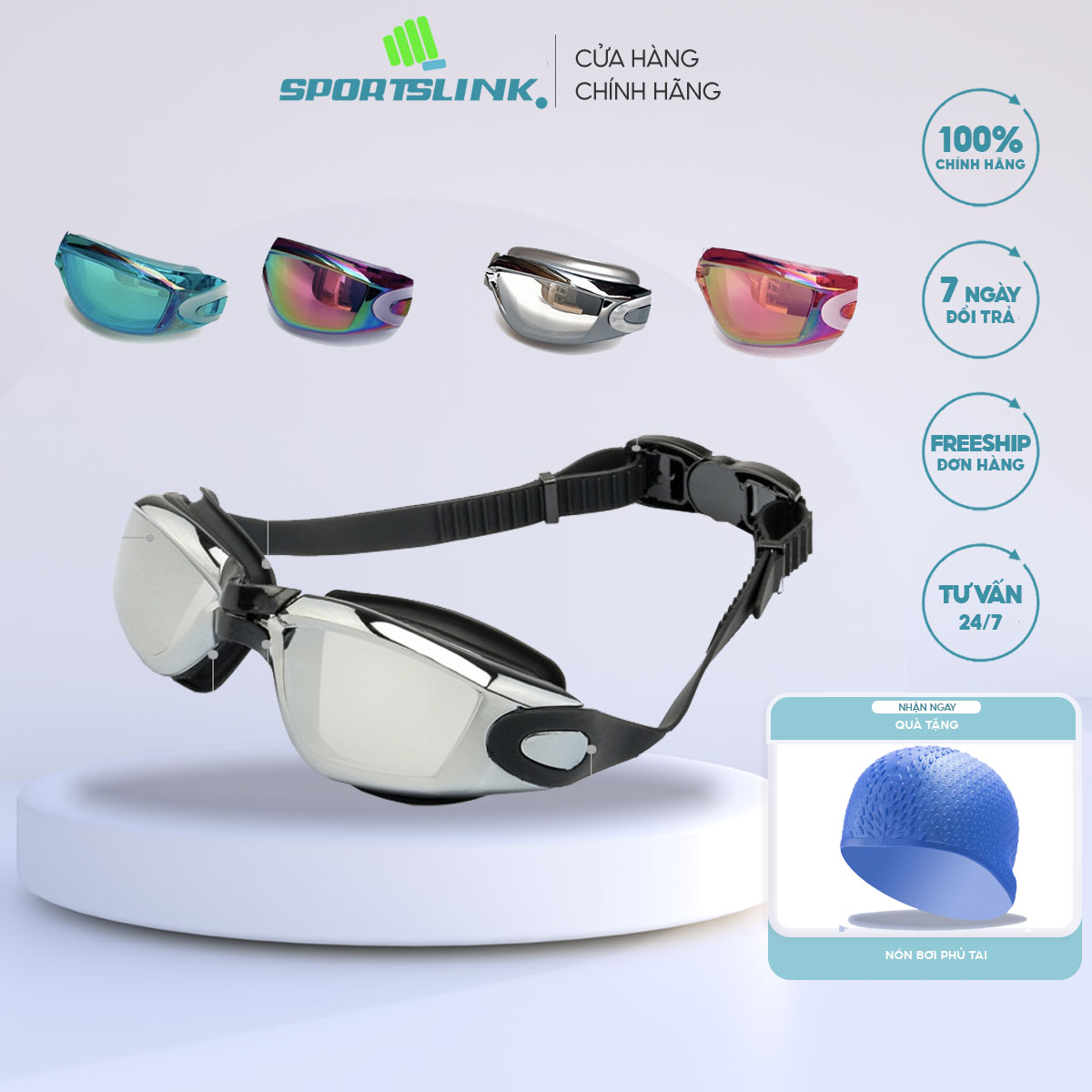 Kính bơi tráng gương chống nước XH7000