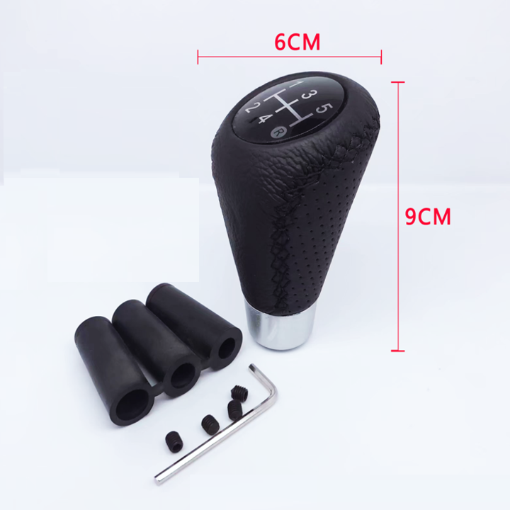 Đầu Tay nắm cần số xe hơi, ô tô bọc da thật 100% cao cấp dùng cho các xe số sàn - Chất liệu: Hợp kim đồng bọc da