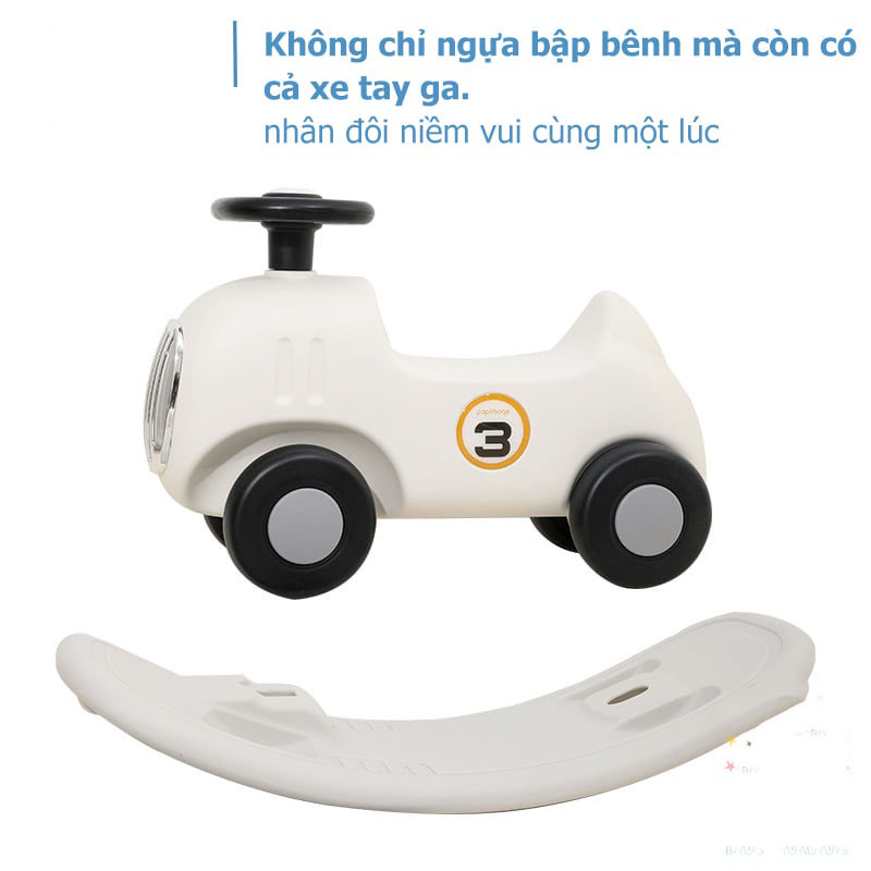 Xe Ô Tô Bập Bênh Cho Bé, Xe Chòi Chân Siêu Đa Năng Hiện Đại, Vô Lăng Kiểu Dáng Hàn Quốc