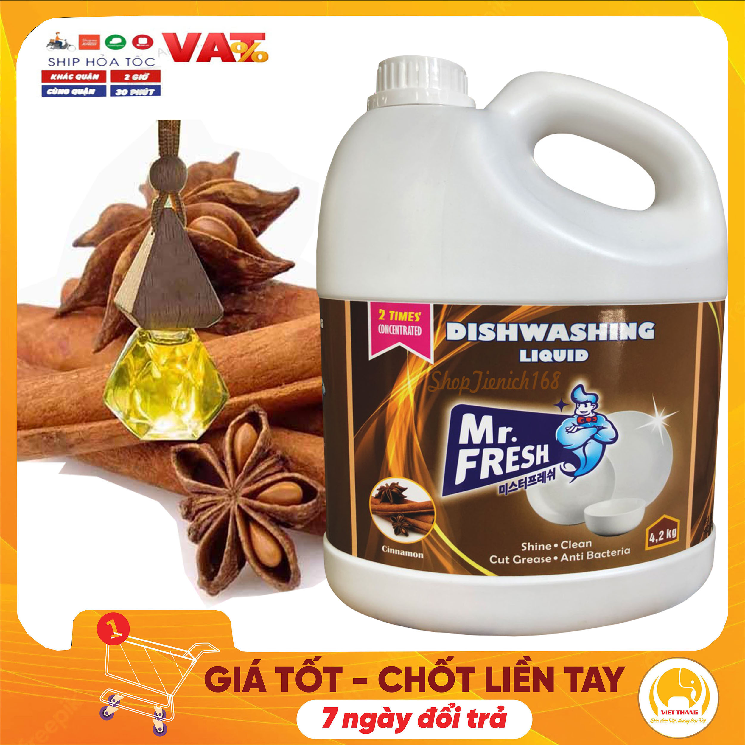 Nước rửa chén Mr.Fresh 4,2L Hương Quế