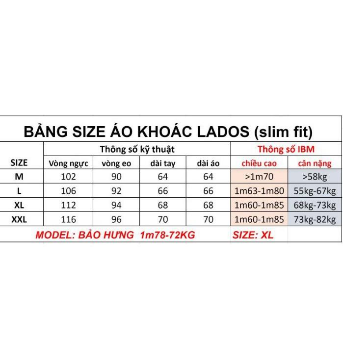 Áo khoác (gió) vải dù có nón không thêu LADOS - 2030 chất liệu chống thấm nước tốt