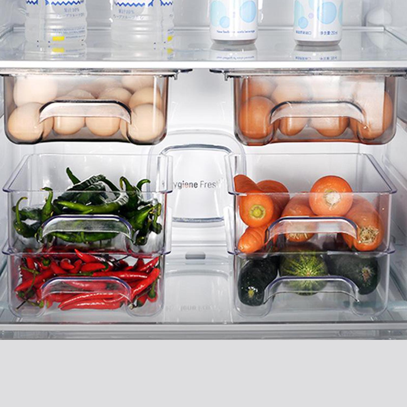 Slide Fridge Organizer Box Refrigerator Storage Drawer Box Transparent black