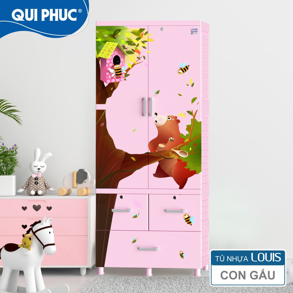 Tủ treo đồ LOUIS 2 tầng nhựa Qui Phúc