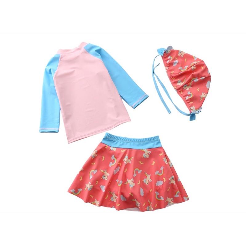 Bộ đồ bơi bé gái kẽm mũ hoạt hình ngựa pony