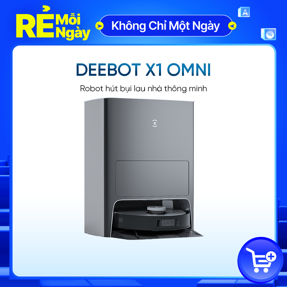 Robot hút bụi lau nhà Ecovacs Deebot X1 OMNI – Trợ lý ảo YIKO – Lực hút Max 5000Pa– Bản Quốc Tế - Hàng Chính Hãng