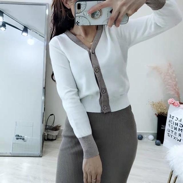 Áo khoác cardigan phối viền cá tính