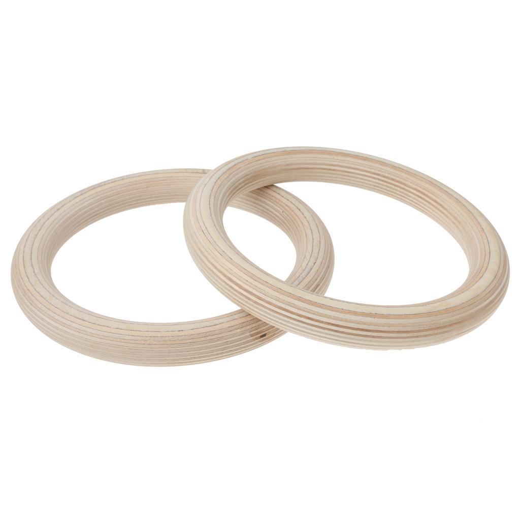 Wooden Gymnastic  Fitness Rings Strength Training Adjustable Pair