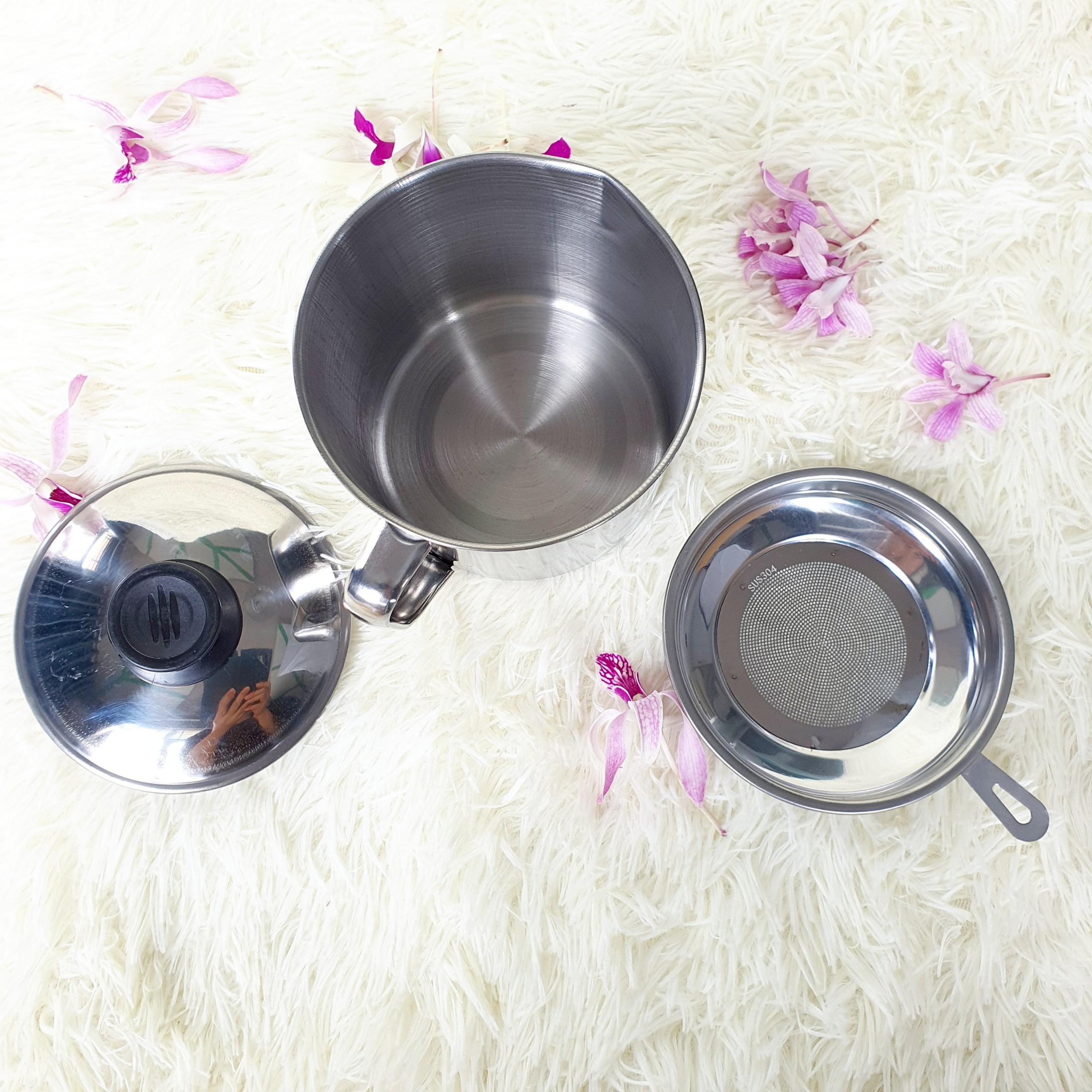 Ca Lọc Dầu Ăn INOX 304. Lọc Dầu Ăn Xả Bỏ Cặn