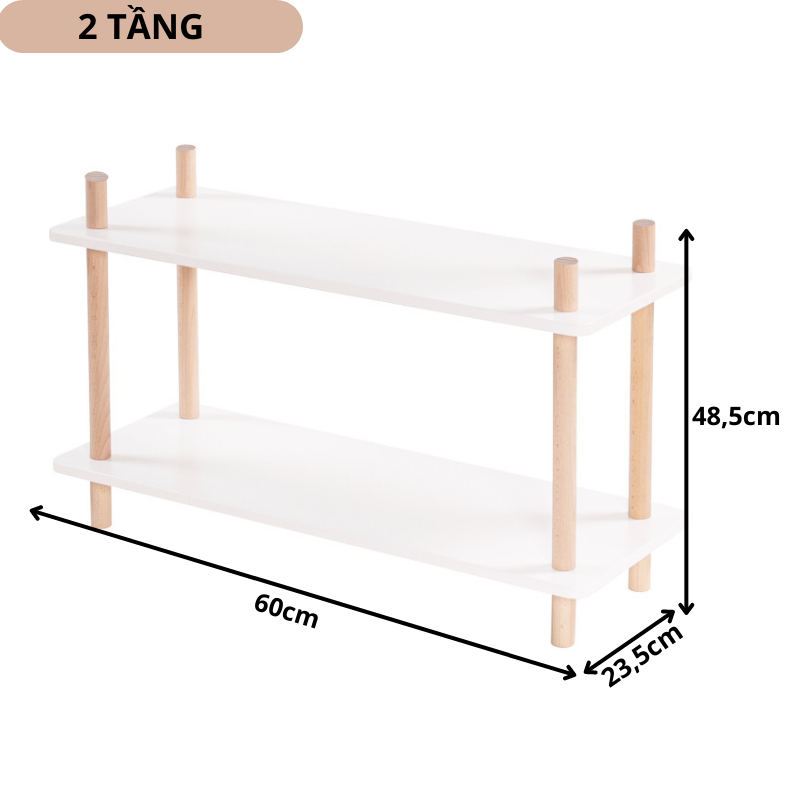 Kệ gỗ đa năng Eduhome nhiều tầng gỗ công nghiệp MDF chân gỗ tự nhiên, kệ sách thông minh decor nhà cửa lắp ghép đơn giản