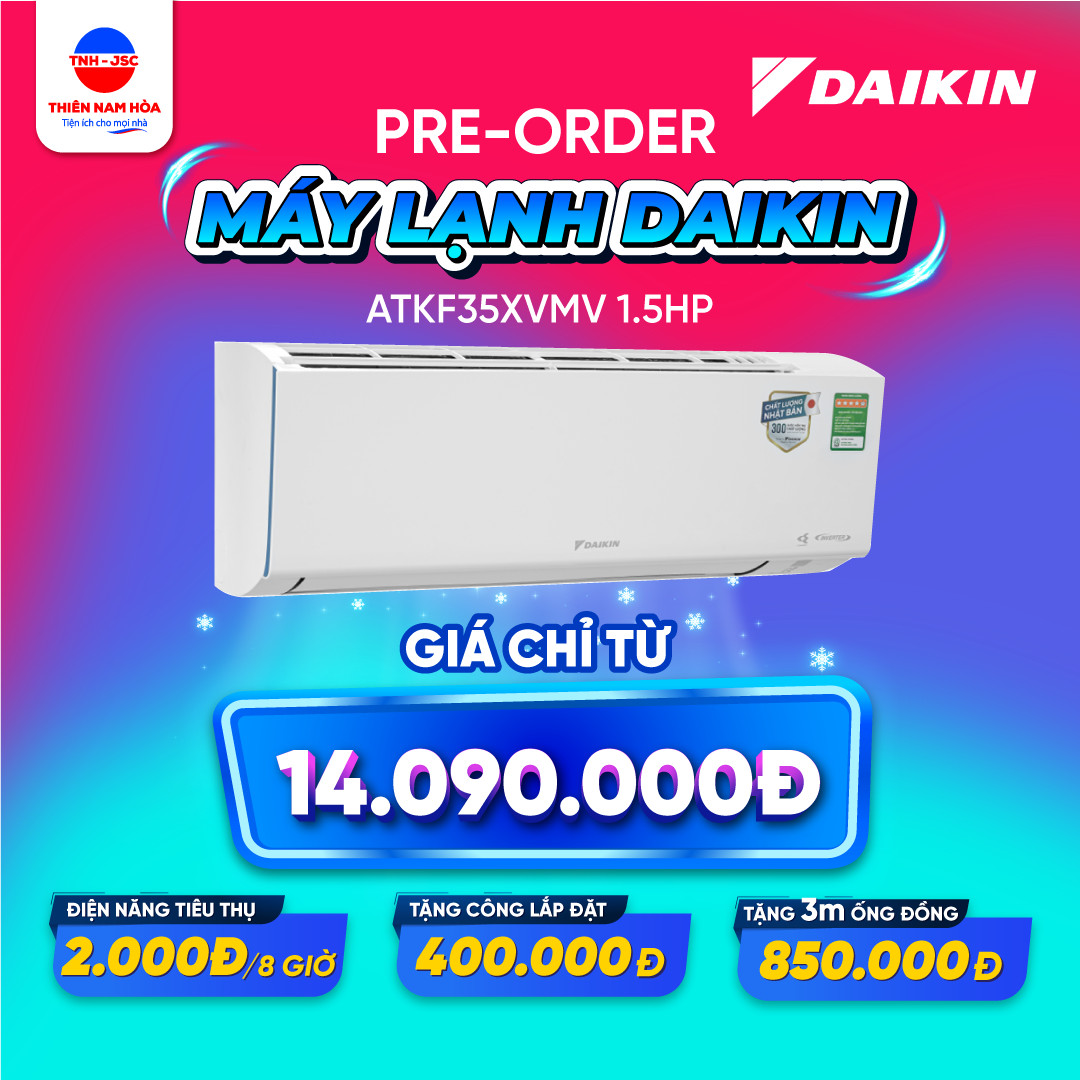 Máy Lạnh DAIKIN Inverter 1.5 HP ATKF35XVMV - Hàng chính hãng