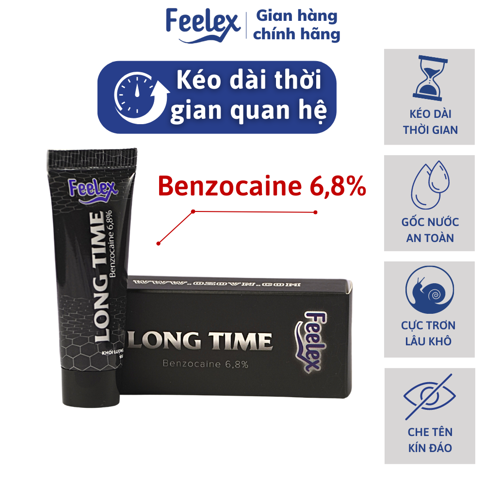 Gel bôi trơn kéo dài thời gian quan hệ Feelex Long Time tuýp 10g