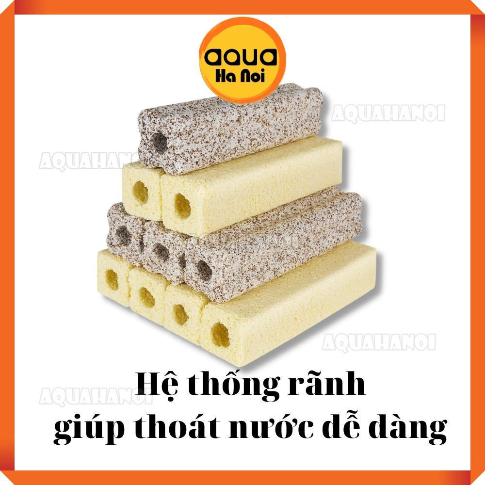 Thanh sứ lọc hoa mai muối tiêu - Vật liệu lọc làm trong nước hồ cá Koi, cá rồng, thủy sinh 4*4*16 cm