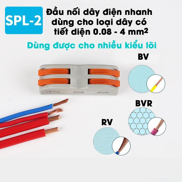 COMBO 10 đầu nối dây điện nhanh chống cháy nổ chịu tải 32A - 7000W, cút nối dây điện tiện lợi 2 đầu 4 cổng KV774-P2