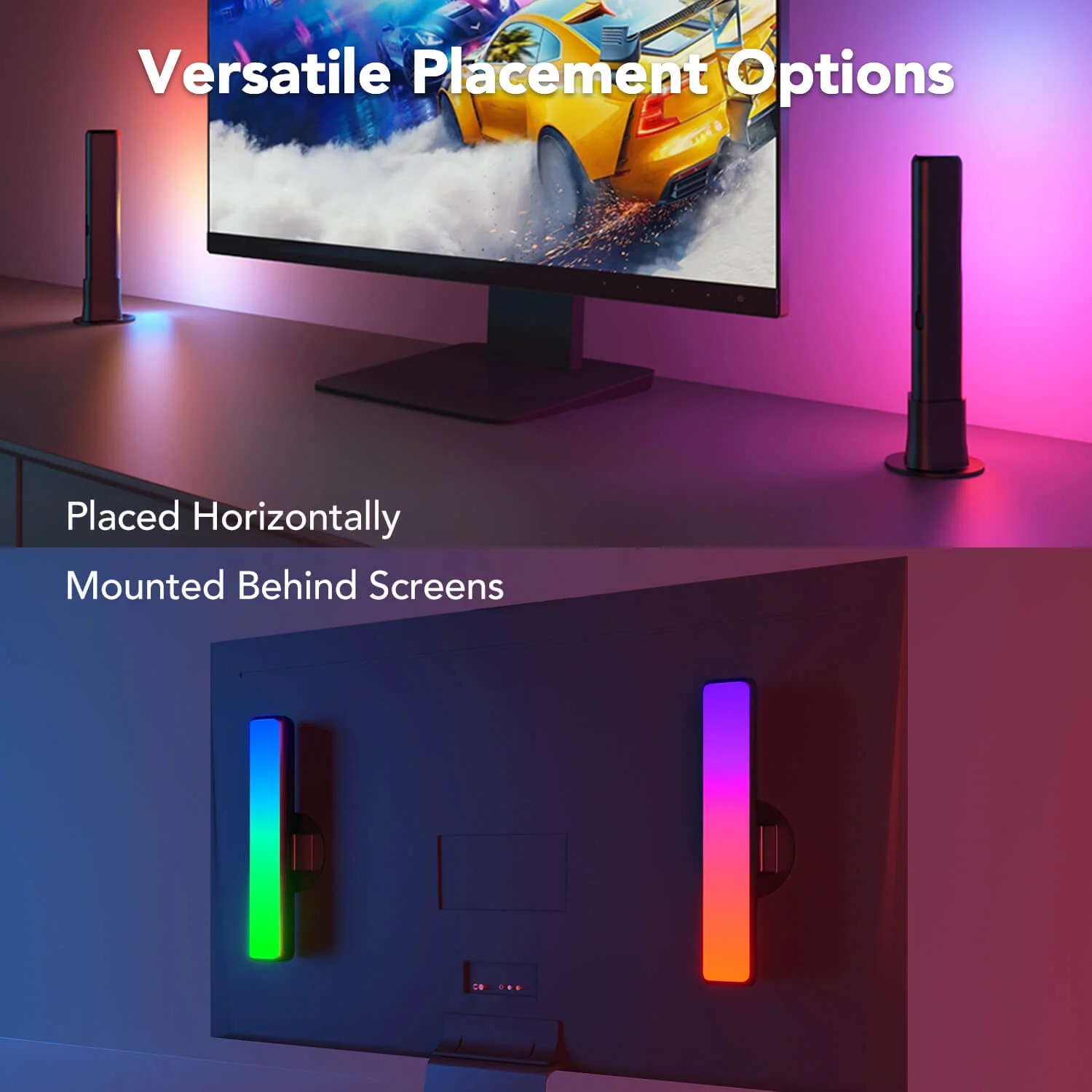 Đèn LED TV Govee RGBICWW WiFi + Bluetooth Flow Plus Light Bars H6056 | Đèn trang trí TV thông minh | Thiết kế sang trọng | Tính năng hiện đại