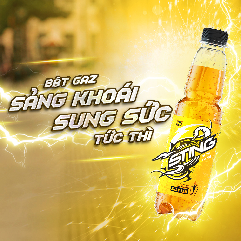 Lốc 6 Lon Nước Tăng Lực Sting Vàng (320ml/Lon)