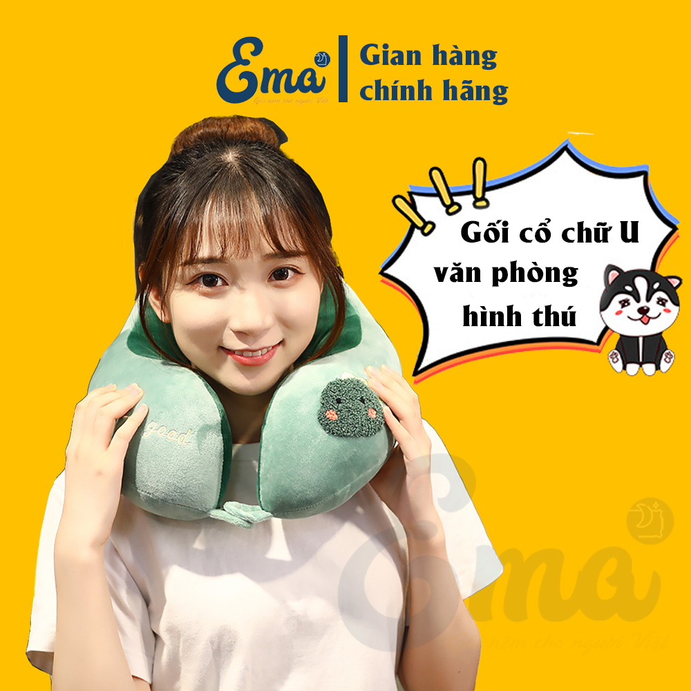 Gối kê cổ chữ U hình thú dễ thương - Kê cổ văn phòng, lái xe, du lịch - Thương hiệu EMA - Hàng cao cấp