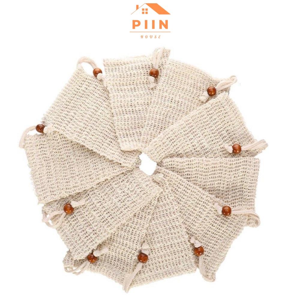 Túi lưới đựng xà phòng tạo bọt tiện lợi PIIN HOUSE làm sạch bụi mịn, tẩy da chết trị mụn lưng hiệu quả