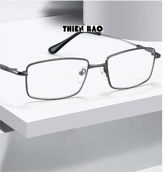 Kính viễn thị, kính lão thị  toàn viền titanium siêu dẻo nhẹ bền KV60Đ tròng Nhật trung niên NAM NỮ