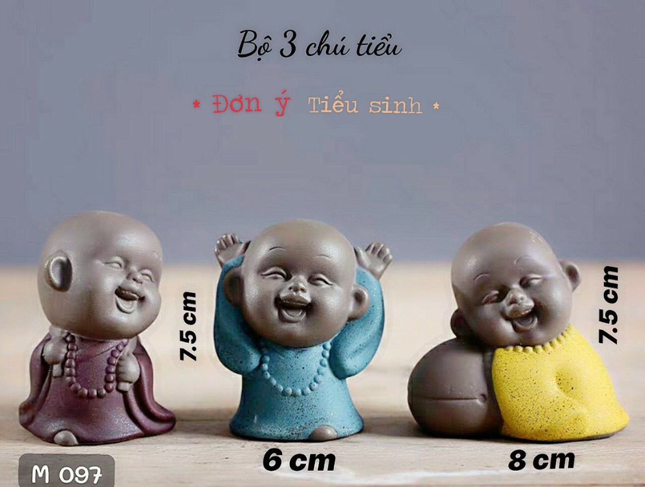 Bộ 03 chú tiểu đơn ý tiểu sinh