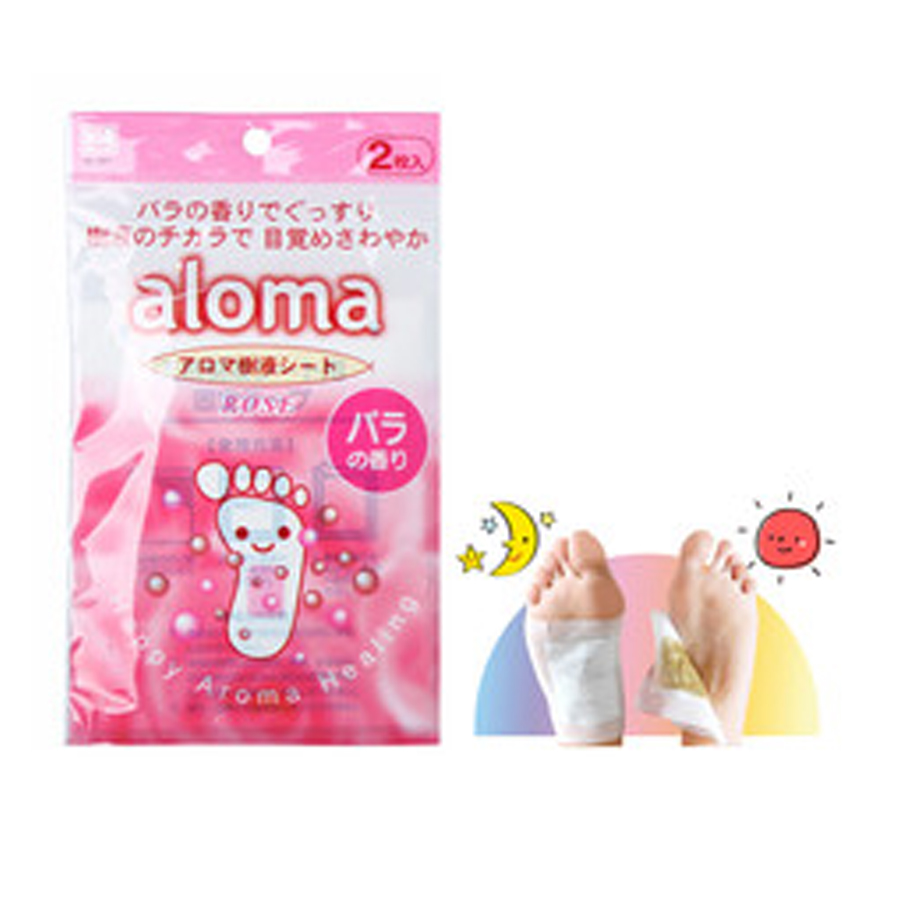 Set 2 miếng Dán Thư Giãn Bàn Chân Aloma Hương Hoa Hồng - Nội Địa Nhật Bản
