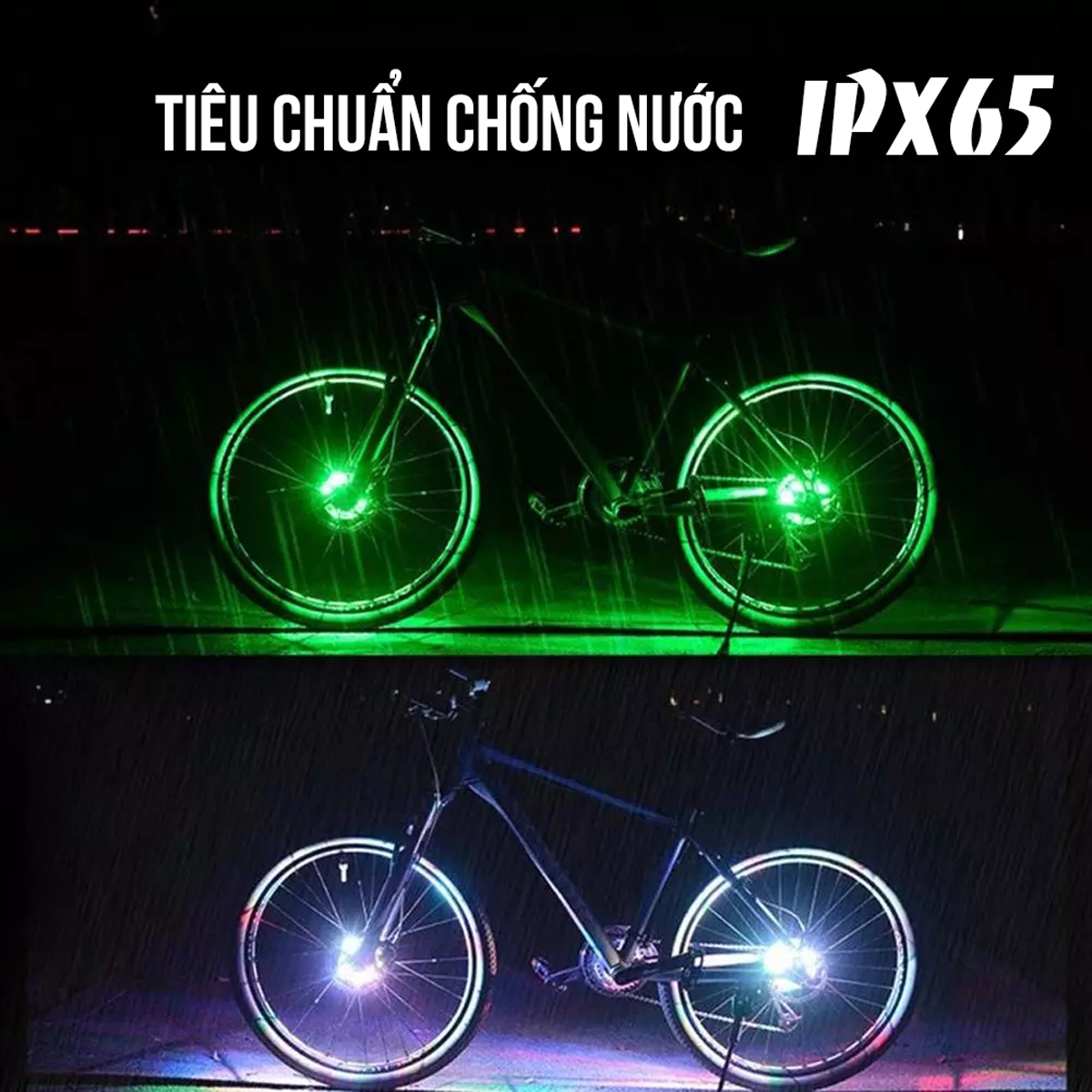 Đèn Trang Trí Cho Xe Đạp Trẻ Em Gắn Moay-Ơ Trục Giữa Xe Đạp Với 7 Màu RBG 18 Chế Độ Sáng Khác Nhau Sạc Điện USB (Đường Kính Phù hợp dưới 32mm) Mai Lee