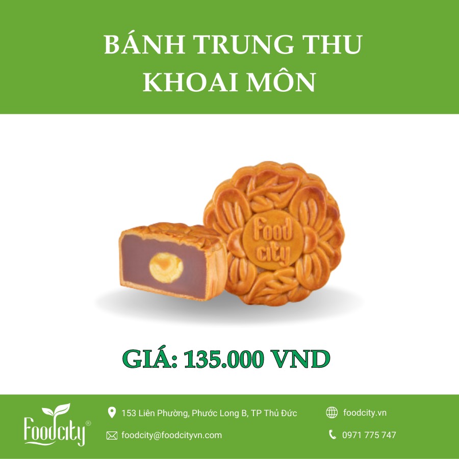 [ Dòng bánh mặn] Bánh trung thu Khoai môn 1 trứng 150gr - Foodcity Store