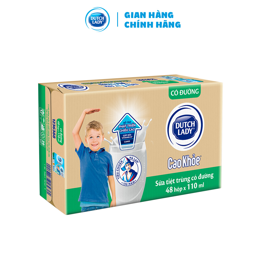 Thùng 48 Hộp Sữa Uống Dutch Lady Cô Gái Hà Lan Có Đường Cao Khỏe