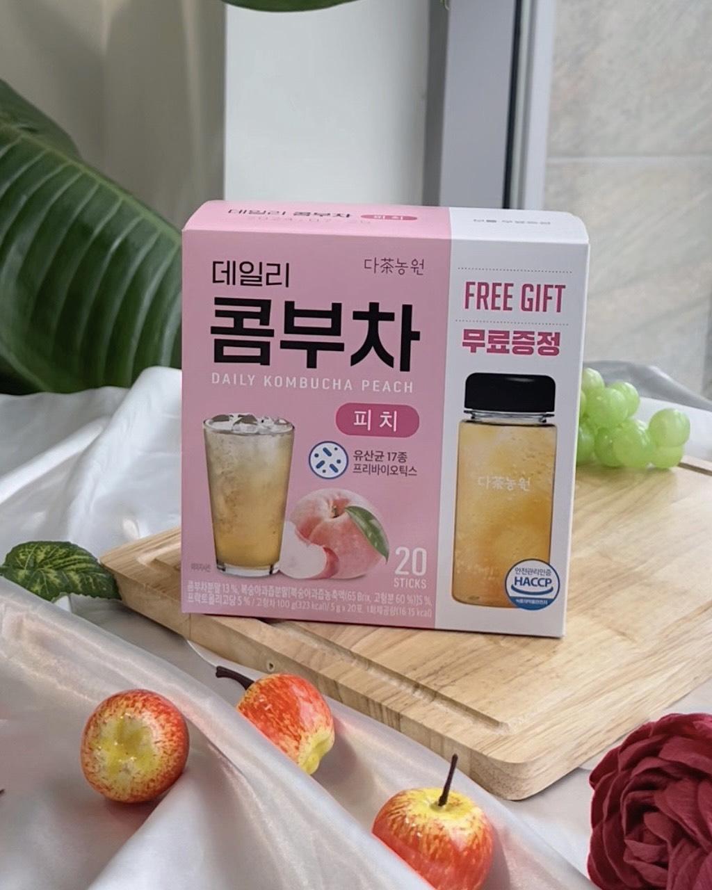 Hộp 20 Gói Trà Hòa Tan Kombucha Vị Đào 100g