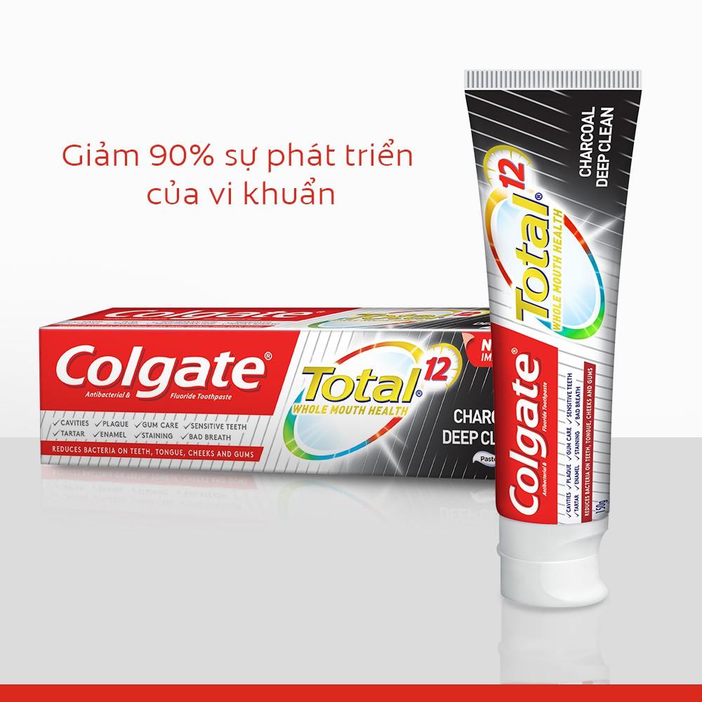 Bộ 3 Kem đánh răng Colgate giảm chảy máu nướu Total than hoạt tính bảo vệ toàn diện 190g/tuýp