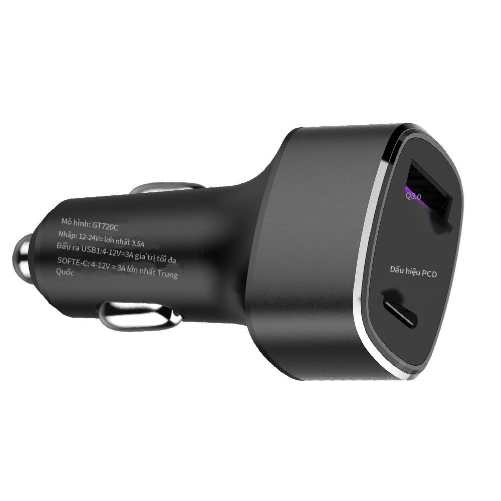 Đảm bảo chất lượng bán hàng trực tiếp bộ sạc xe hơi mới một cho ba 3 cổng usb + pd giao diện kim loại sạc nhanh trên xe hơi bộ sạc điện thoại di động