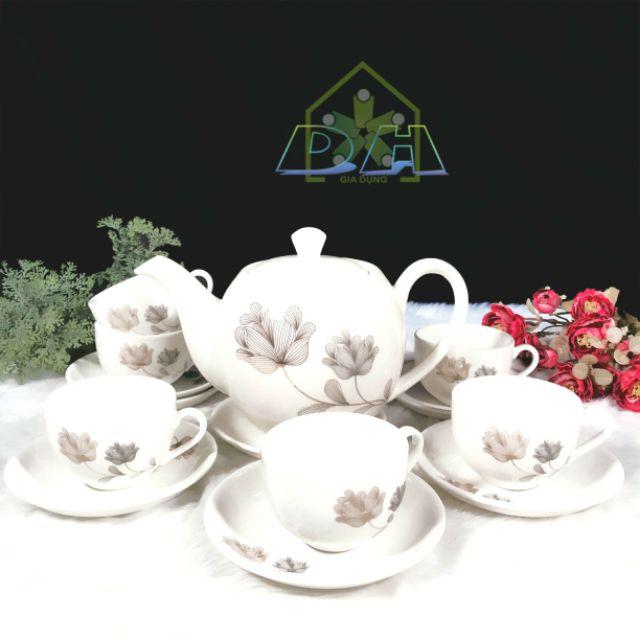 Quà tặng Bộ ấm chén mẫu mới nhất sứ camellia Korea Style