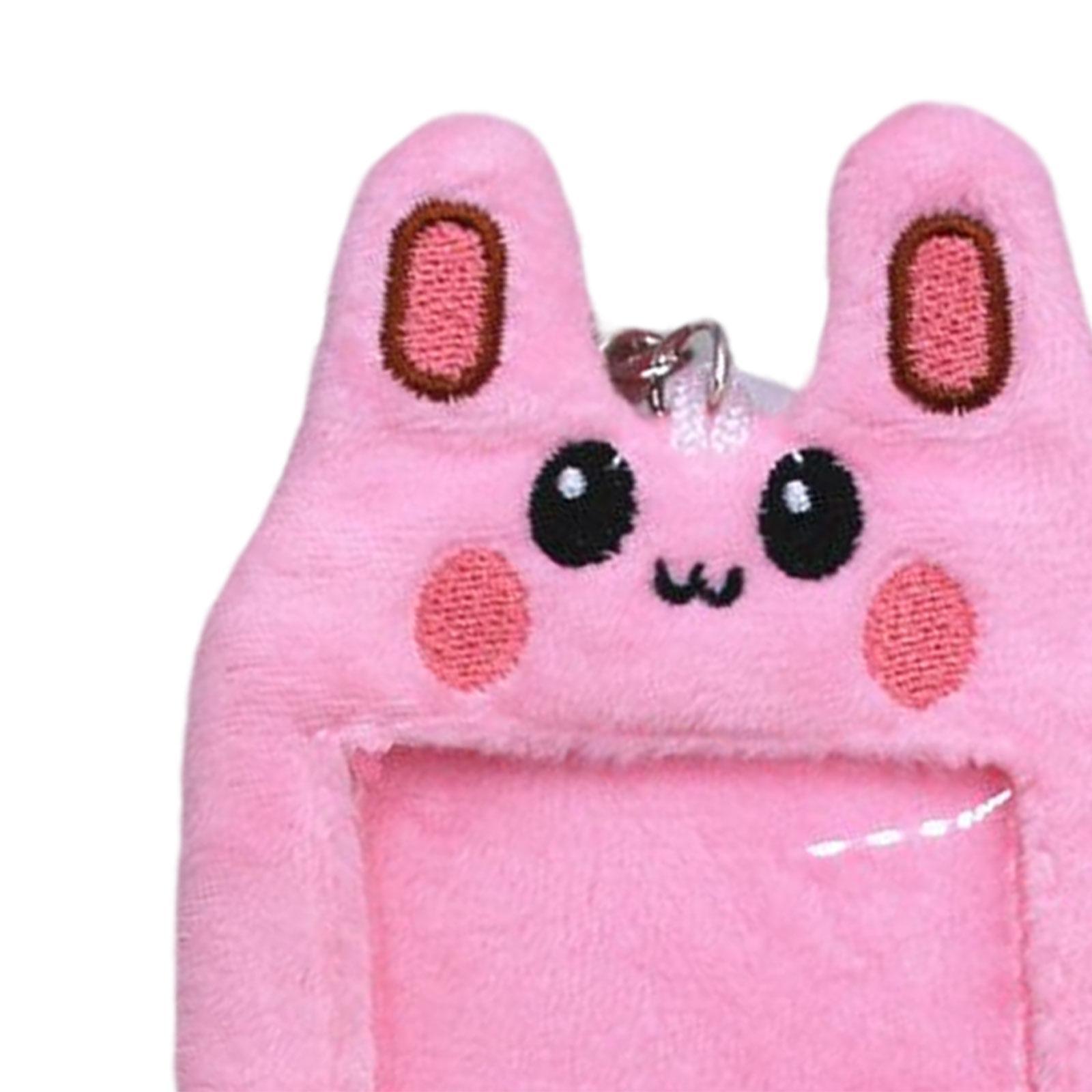 Plush Photocard Holder Cute ID Card Holder Pendant Keychain Photo Sleeves Protector for Household, Wedding, Driver Licenses, Bus Card