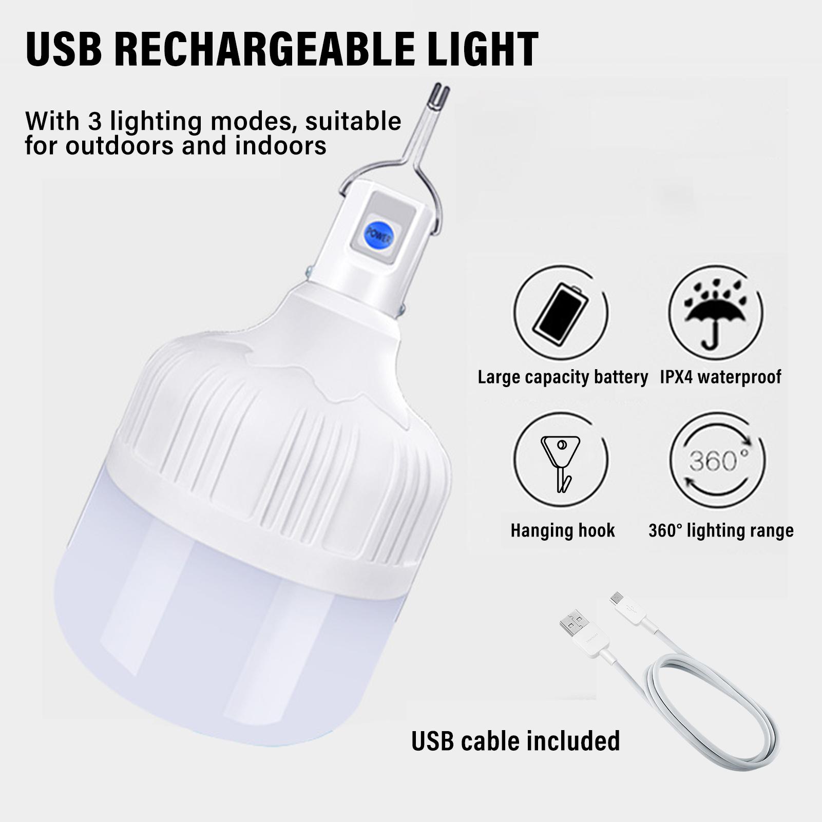 Đèn Led Treo Cắm Trại Usb Không Thấm Nước 3 Chế Độ Chiếu Sáng