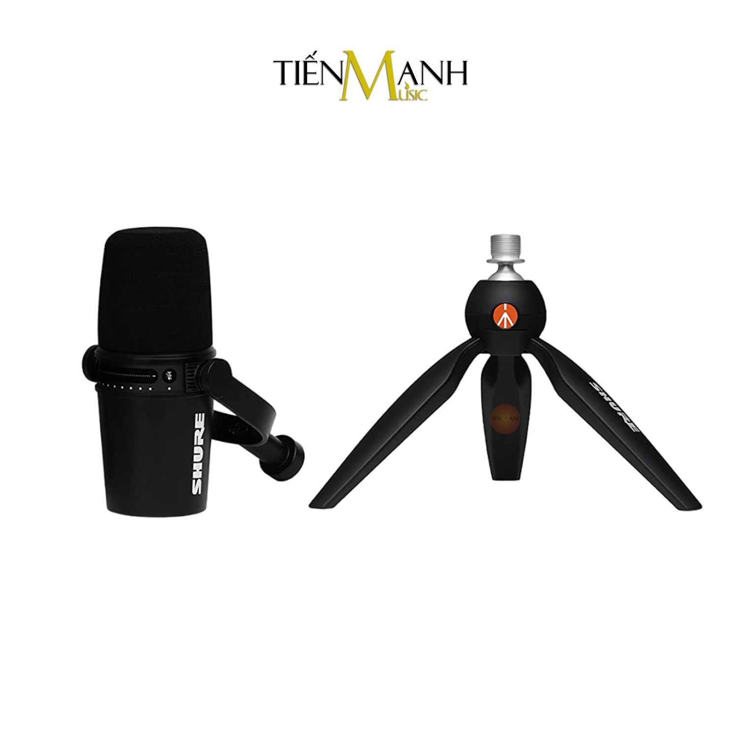 Micro Shure MV7-K-BNDL Cổng USB &amp; XLR Livestream Podcast Mic Thu Âm Studio MV7 Kit Microphone Hàng Chính Hãng