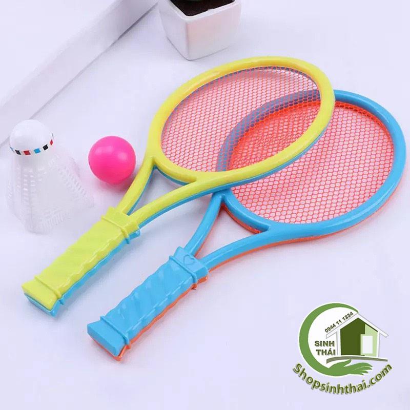 Bộ đôi vợt cầu lông bằng nhựa đồ chơi cho bé