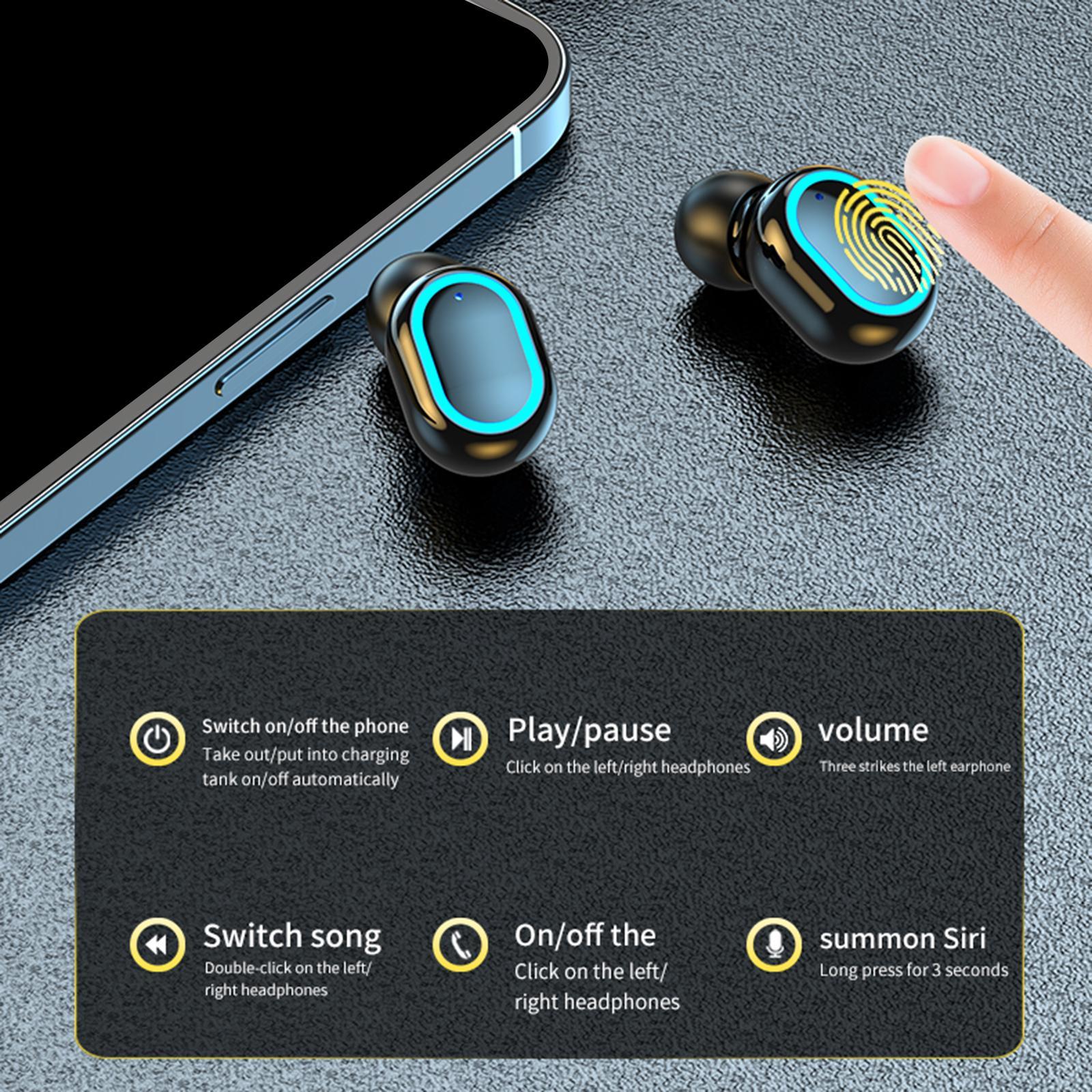 HBQ Q32 LED Bluetooth5.0 Earphone Bluetooth Headphone Sport Earbud black