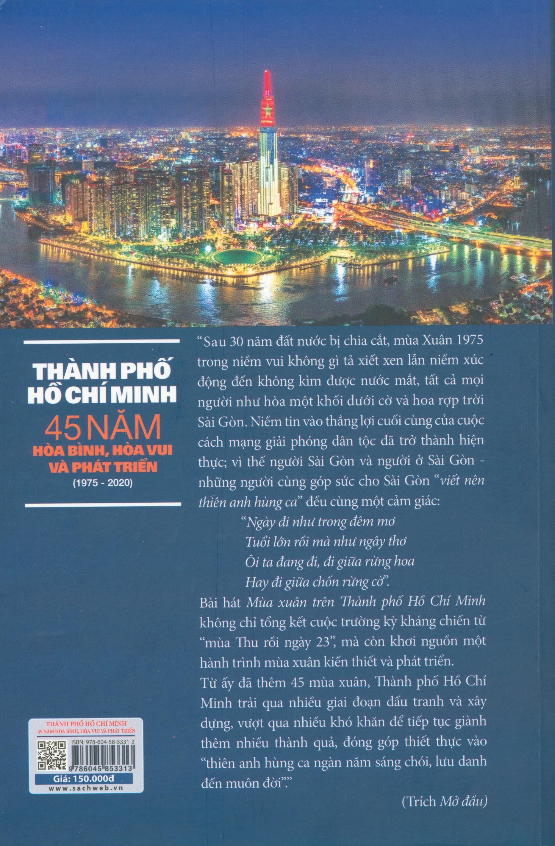Sách Thành Phố Hồ Chí Minh 45 Năm Hòa Bình, Hòa Vui Và Phát Triển (1975 - 2020)