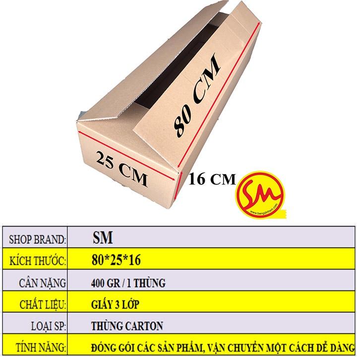 HỘP GIẤY CARTON,THÙNG CARTON  DÀI 80x25x16 sóng B, 3 lớp chuyên dùng ĐÓNG GÓI CÁC SẢN PHẨM, VẬN CHUYỂN MỘT CÁCH DỄ DÀNG