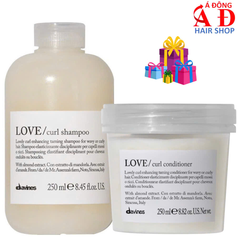 Bộ Dầu Gội Xả Davines Love Curl Dưỡng Tóc Uốn Xoăn Ý 250Ml