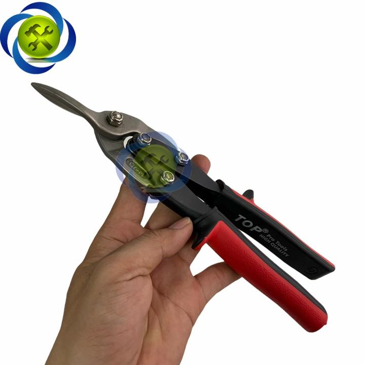 Kéo cắt tôn mũi cong trái TOP VNH-001L cán đỏ 10"/250mm