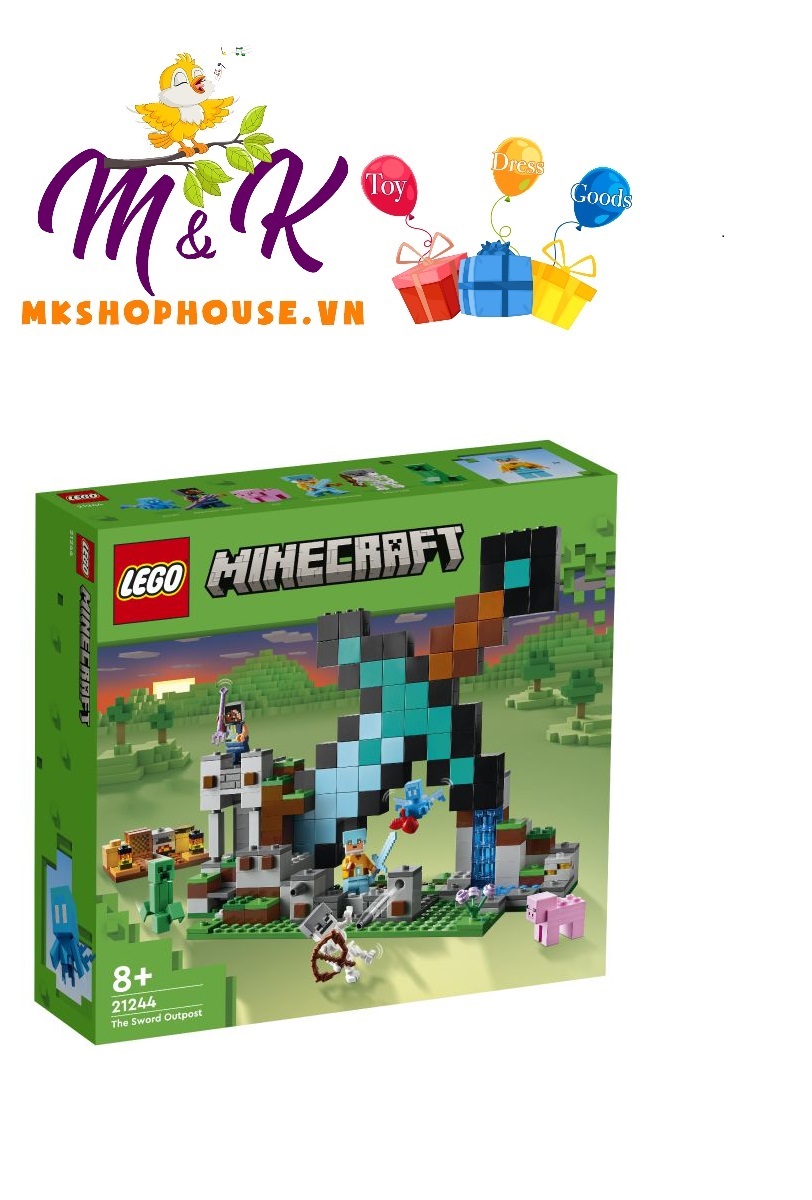 LEGO Minecraft 21244 Tiền Đồn Cất Giữ Kiếm Kim Cương