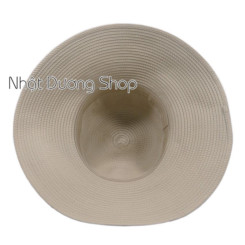 Nón vành rộng gắn hoa sang trọng, đẳng cấp mũ tai bèo vành rộng 11cm giúp che nắng tốt