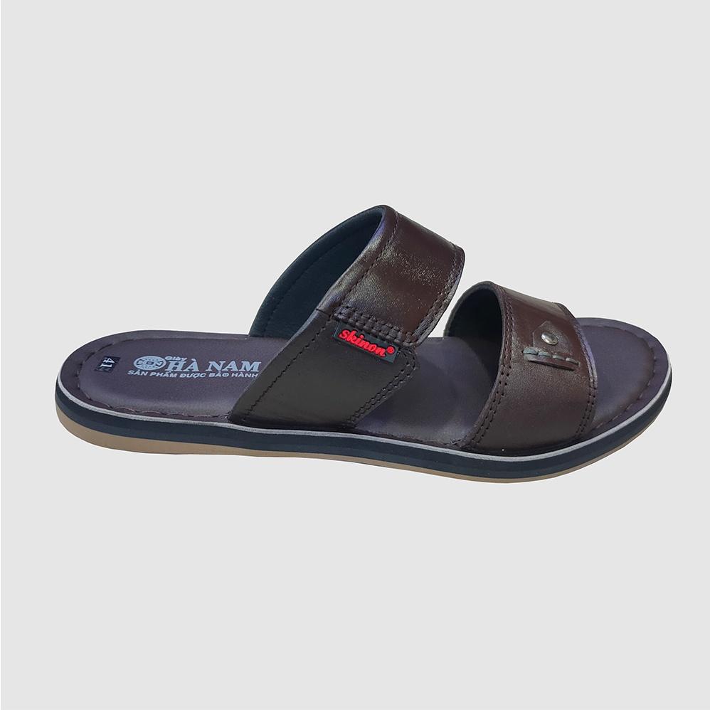 Dép Nam Quai Ngang HÀ NAM Da Bò Thật Cao Cấp DNA2157c