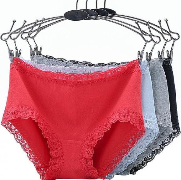 Set 10 quần lót nữ cotton 3 viền ren chất mềm mịn M06