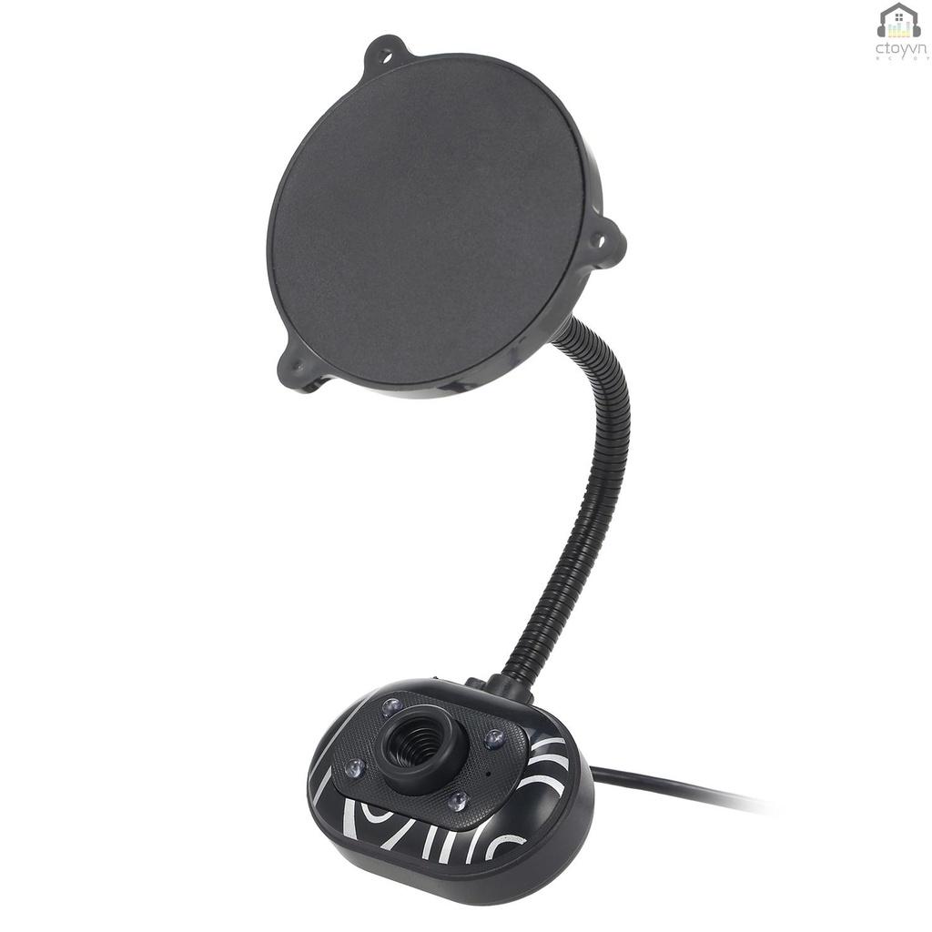 Webcam HD 480P USB 2.0 kèm mic 4 đèn LED cho laptop