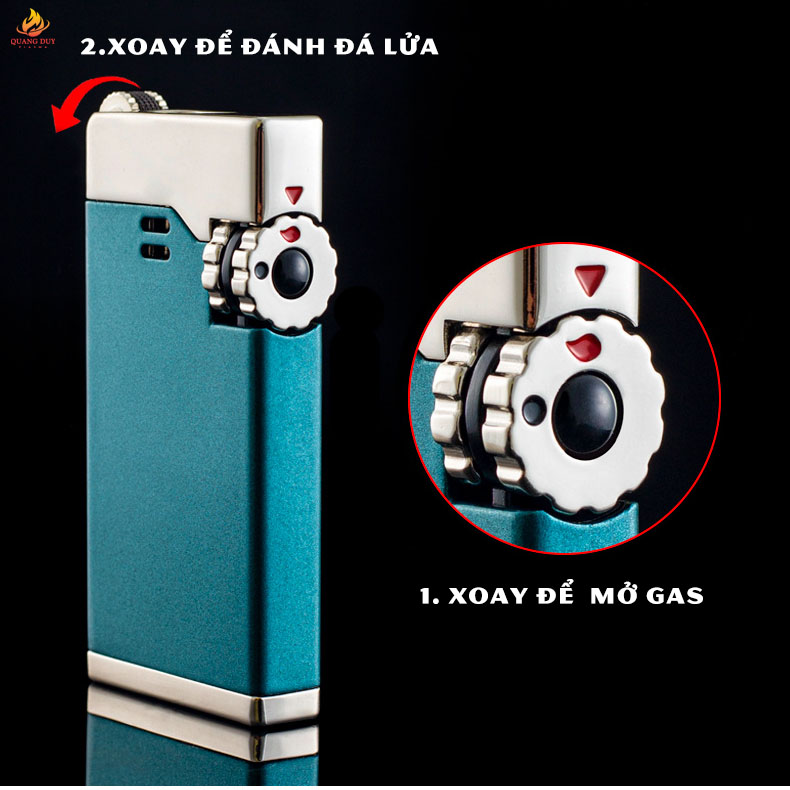 Bật lửa khò 2 tia jobon, cửa sổ hiển thị gas tiện lợi